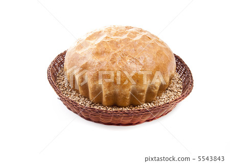 fresh baked roll with grain in a basket 5543843