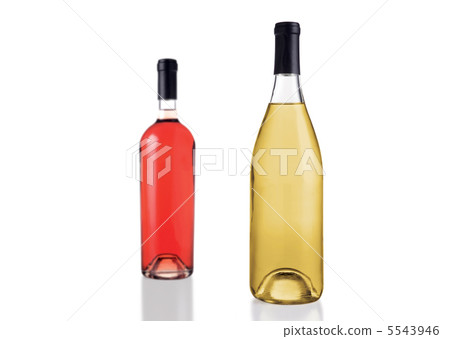 Two wine bottles isolated on white background Two wine bottles isolated on white background 5543946
