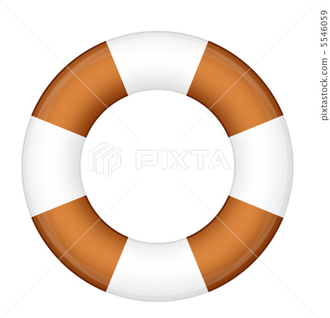 A life buoy for safety at sea - isolated over white background 5546059