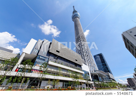 Together with Tokyo Sky Tree Town Park and blue sky 5548671