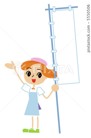 拿著一面上升的旗子的婦女 拿著一面上升的旗子的婦女 5550506