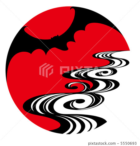 Bat and running water pattern Bat and running water pattern 5550693