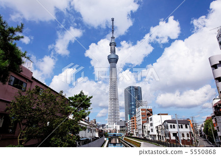 東京天空樹，藍天在十勝橋上蔓延 5550868