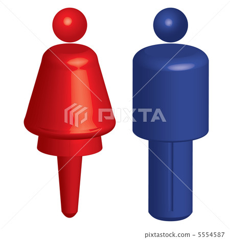 廁所男性女性板 5554587