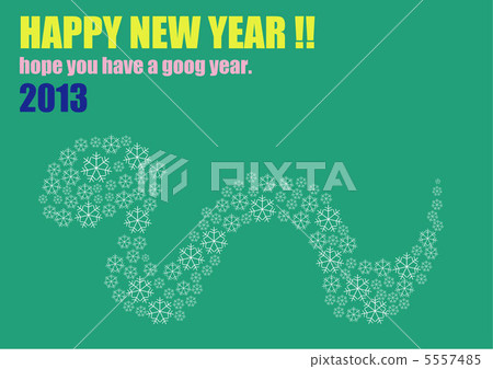 新年賀卡〜蛇〜綠色 新年賀卡〜蛇〜綠色 5557485