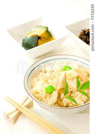 Matsutake mushroom rice and side dishes 5558289