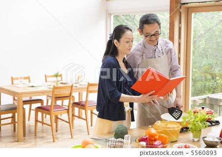 Senior couple dining image 5560893