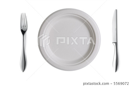 Place setting with high-gloss plate, knife & fork. 5569072