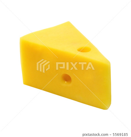 Big piece of yellow cheese on white background Big piece of yellow cheese on white background 5569185