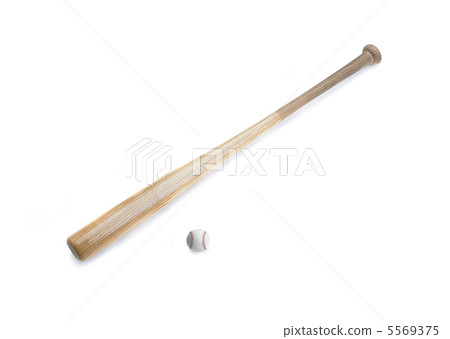 Baseball bat and ball isolated 5569375