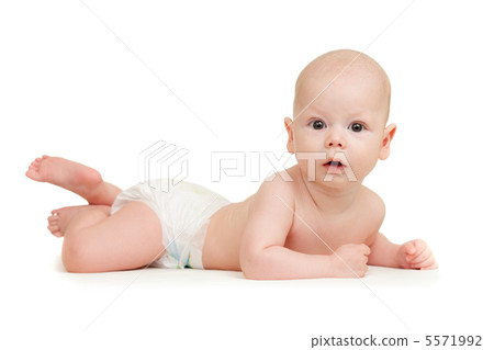 funny baby boy lying on tummy isolated on white background funny baby boy lying on tummy isolated on white background 5571992