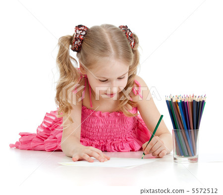 happy girl with pencils happy girl with pencils 5572512