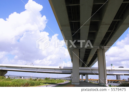 首都高速公路小松川線和Funabori橋，Aozora 5579475