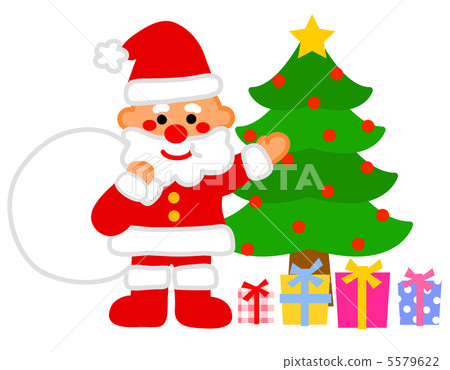 Santa, a tree and a present Santa, a tree and a present 5579622