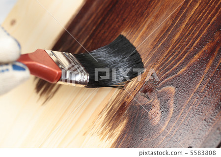 Varnishing a wooden shelf Varnishing a wooden shelf 5583808