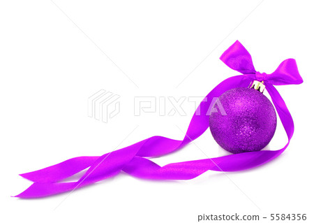 Purple Christmas ball with ribbon Purple Christmas ball with ribbon 5584356