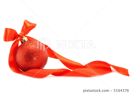 Red Christmas ball with ribbon Red Christmas ball with ribbon 5584376