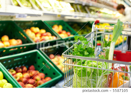 Cart with products Cart with products 5587105