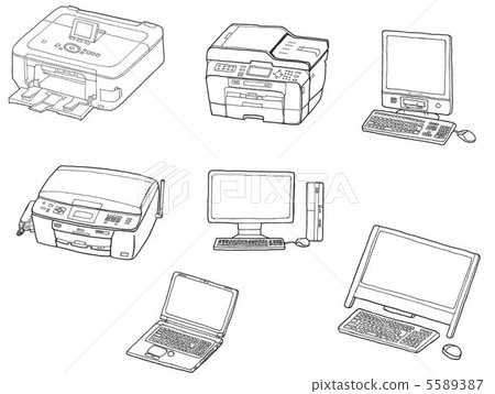 Printer and computer - Stock Illustration [5589387] - PIXTA