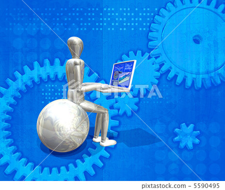 A robot that creates a proposal document on a personal computer A robot that creates a proposal document on a personal computer 5590495