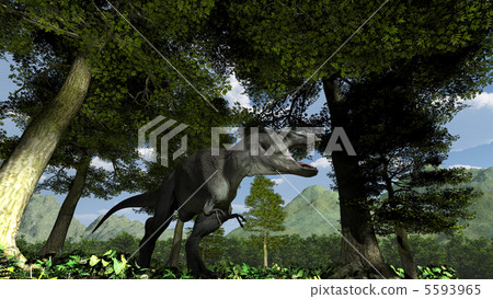 Tyrannosaurus at the edge of the forest 5593965