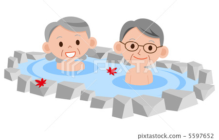 Bath hot spring senior couple 5597652