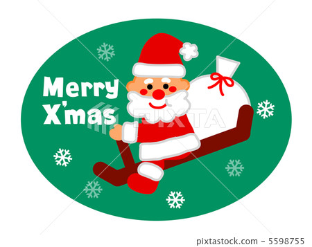 乘坐雪撬的聖誕老人有在雪的背景 乘坐雪撬的聖誕老人有在雪的背景 5598755