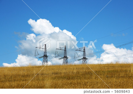 Three electrical towers Three electrical towers 5609843