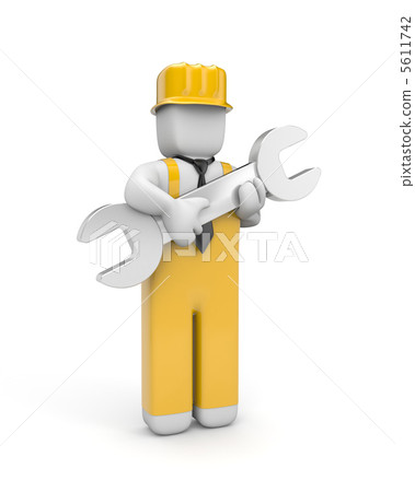 Person hold spanner Person hold spanner 5611742