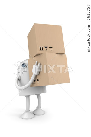 Robot with cardboard boxes Robot with cardboard boxes 5611757