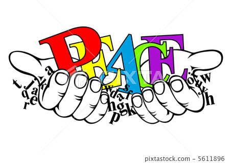 Color letters in hands - peace concept Color letters in hands - peace concept 5611896
