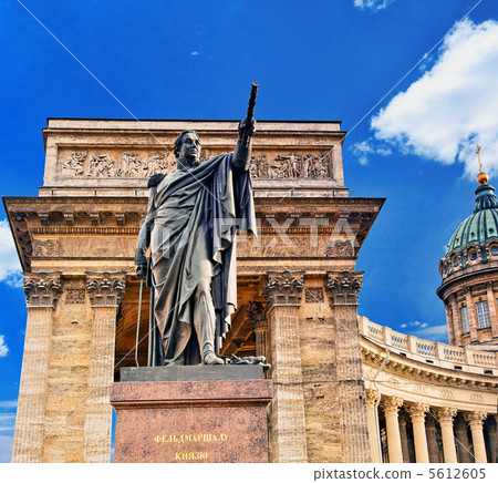 Cathedral of Our Lady of Kazan, monument of Kutuzov,St Petersbur 5612605