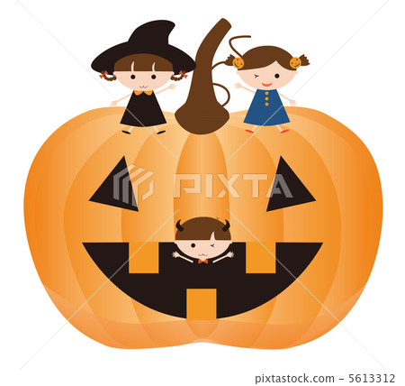 萬聖夜兒童坐的南瓜 5613312