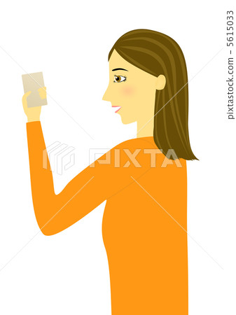 操作智能手機的婦女的例證 5615033