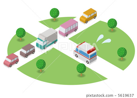 Traffic congestion and ambulance 5619637
