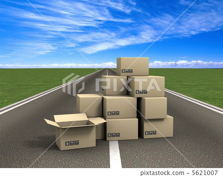 asphalt, carton, distance - Stock Illustration [5621007] - PIXTA