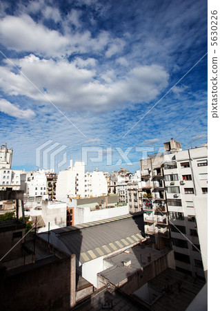 view of the city and the blue sky with clouds 5630226