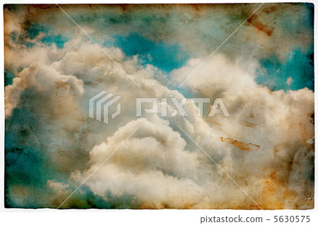 Grunge old paper with cloudy sky, retro style background Grunge old paper with cloudy sky, retro style background 5630575