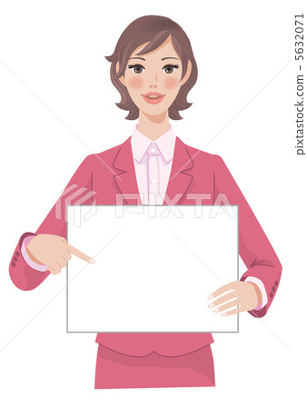 女性上身與留言板 女性上身與留言板 5632071