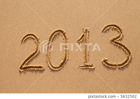 new year 2013 digits on ocean beach sand 5632502