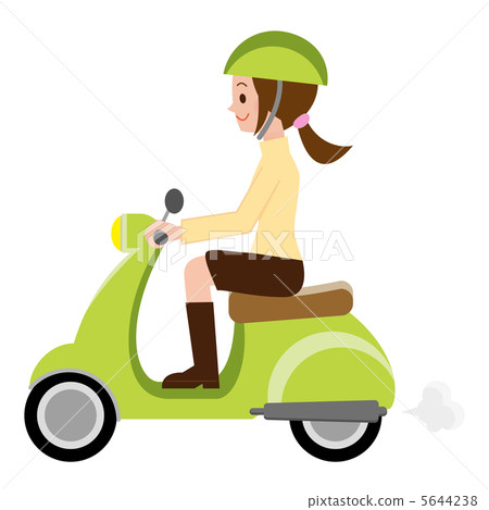  Foto zu 騎摩托車的婦女-插圖素材 [5644238] - PIXTA圖庫 