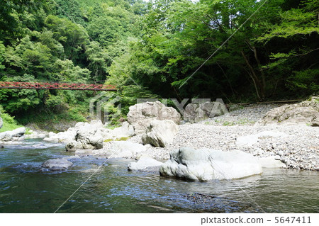 Akikawa Valley Red Bridge Akikawa Valley Red Bridge 5647411
