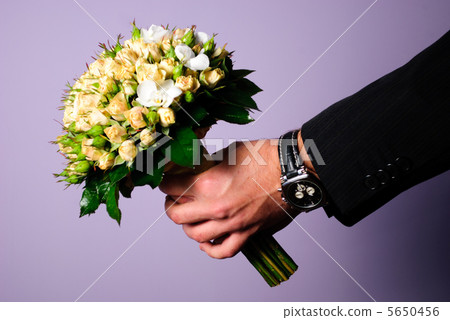 Wedding peach-coloured bouquet Wedding peach-coloured bouquet 5650456