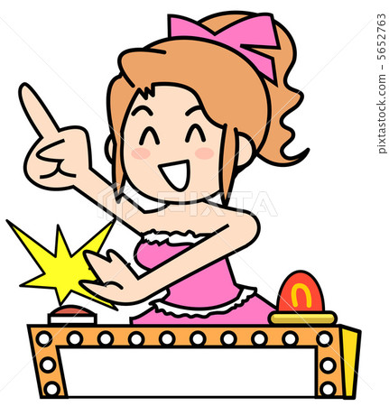 按下智力競賽節目/回复按鈕的女士 5652763