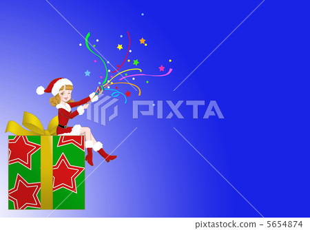 聖誕老人女孩藍色 聖誕老人女孩藍色 5654874