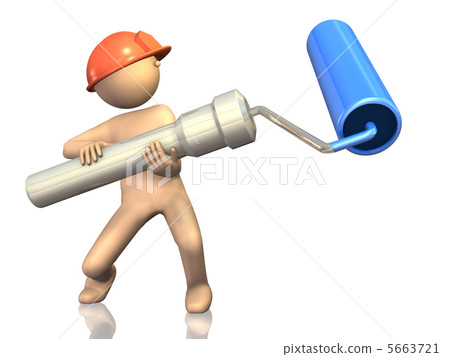 油漆craftworker的3DCG例證 油漆craftworker的3DCG例證 5663721
