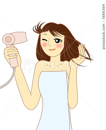 A woman drying her hair A woman drying her hair 5666364