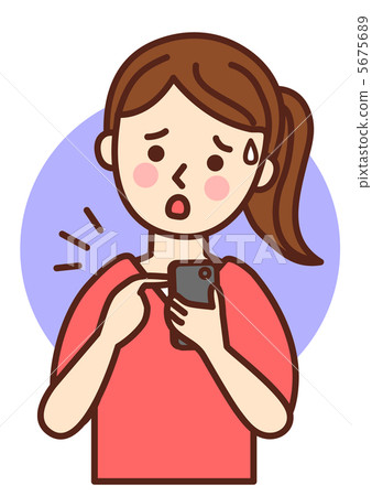 A woman with a troubled smartphone A woman with a troubled smartphone 5675689
