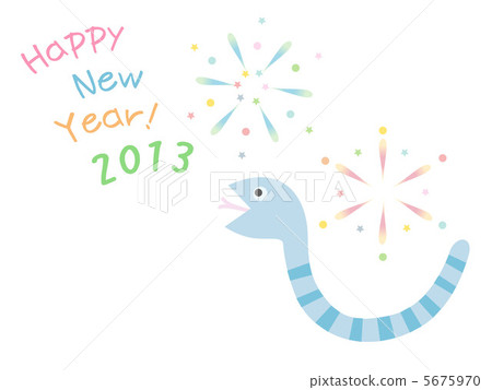 New year's card snake 5675970