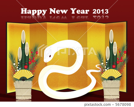 White snake new year card 2013 White snake new year card 2013 5678098